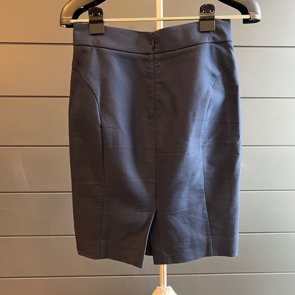 J Crew The Pencil Skirt Navy Blue Size 2 - Picture 2 of 4